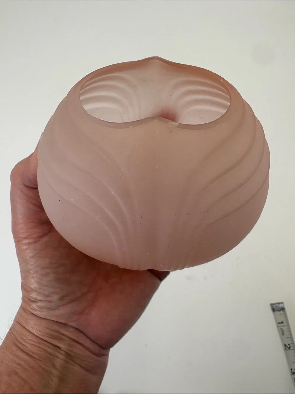Vintage Satin Glass Pink Art Deco Glass Vase